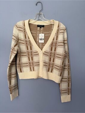 Revolve Central Park West Poppy Plaid Cardigan Small NWT